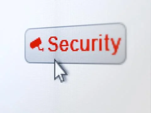 Security concept: Security and Cctv Camera on digital button bac Stock Illustration