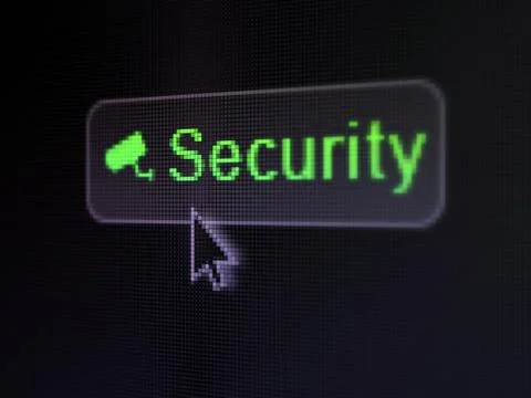 Security concept: Security and Cctv Camera on digital button bac Stock Illustration
