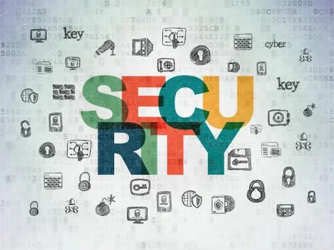 Security concept: Security on Digital Data Paper background Stock Illustration