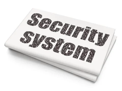 Security concept: Security System on Blank Newspaper background Stock Illustration