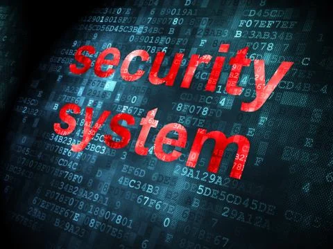 Security concept: Security System on digital background 스톡 일러스트
