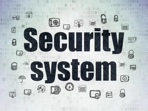 Security concept: Security System on Digital Data Paper background 스톡 일러스트