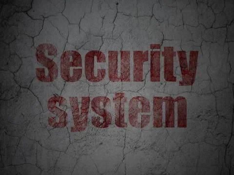 Security concept: Security System on grunge wall background Ilustración de archivo