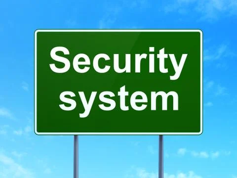 Security concept: Security System on road sign background Stock Illustration