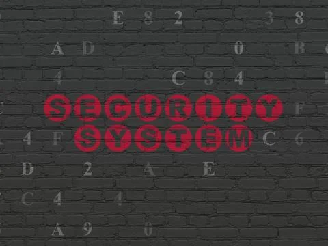 Security concept: Security System on wall background Illustrazione stock
