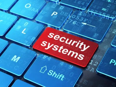 Security concept: Security Systems on computer keyboard background Stock Illustration