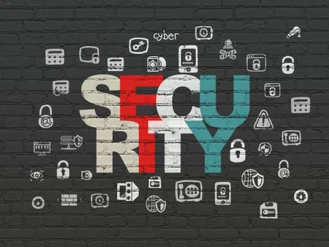 Security concept: Security on wall background Ilustração Stock