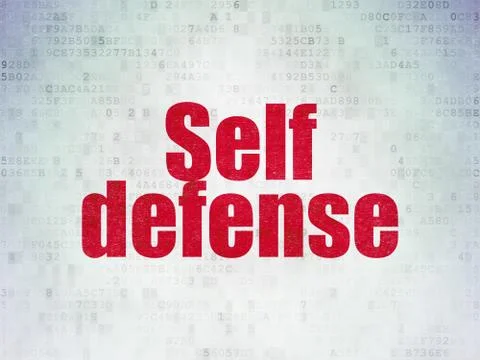 Security concept: Self Defense on Digital Data Paper background Stock Illustration