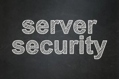 Security concept: Server Security on chalkboard background 스톡 일러스트