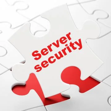 Security concept: Server Security on puzzle background イラスト素材