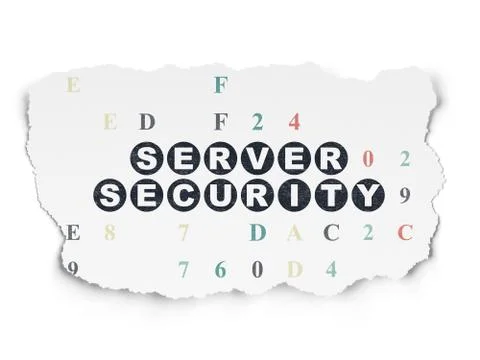 Security concept: Server Security on Torn Paper background Stock Illustration