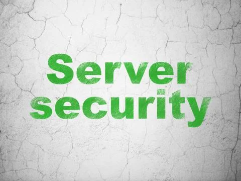 Security concept: Server Security on wall background Stock Illustration