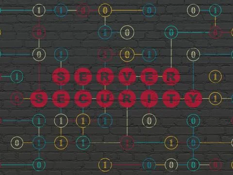 Security concept: Server Security on wall background Illustrazione stock