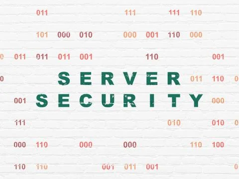 Security concept: Server Security on wall background Illustrazione stock