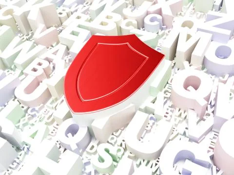 Security concept: Shield on alphabet Illustrazione stock