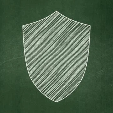 Security concept: Shield on chalkboard background Stock Illustration