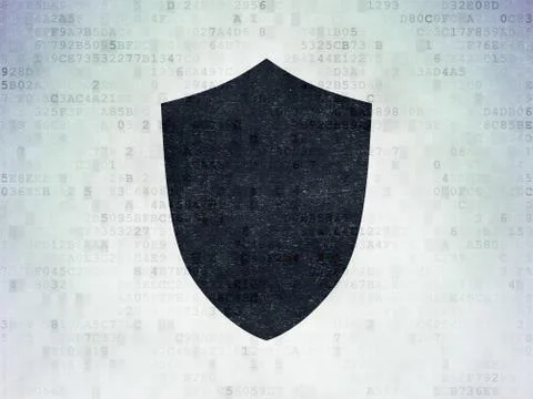 Security concept: Shield on Digital Data Paper background Stock Illustration