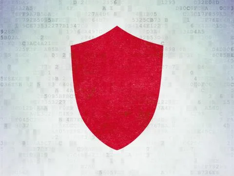 Security concept: Shield on Digital Data Paper background Stock Illustration