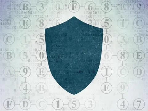 Security concept: Shield on Digital Paper background 库存插图
