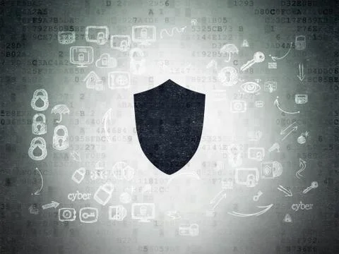 Security concept: Shield on Digital Paper background Stock Illustration