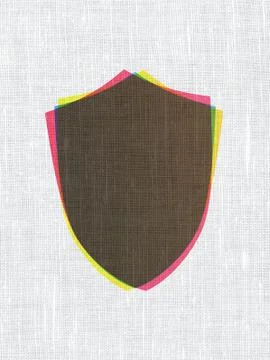 Security concept: Shield on fabric texture background 스톡 일러스트