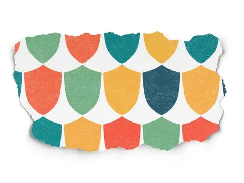 Security concept: Shield icons on Torn Paper background イラスト素材