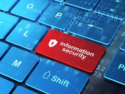 Security concept: Shield With Keyhole and Information Security o 스톡 일러스트