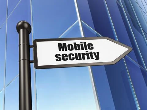 Security concept: sign Mobile Security on Building background 库存插图