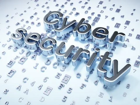 Security concept: Silver Cyber Security on digital background Stock Illustration