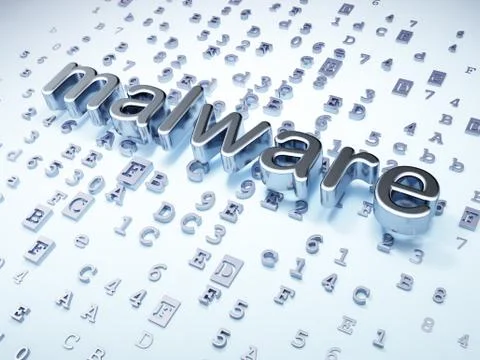 Security concept: Silver Malware on digital background イラスト素材