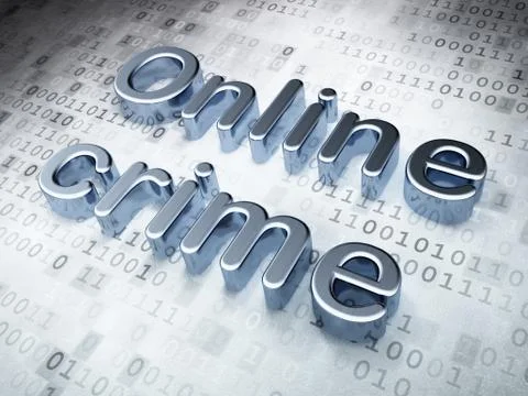 Security concept: Silver Online Crime on digital background Stock Illustration