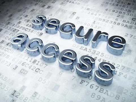 Security concept: silver secure access on digital background イラスト素材