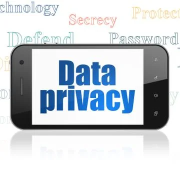 Security concept: Smartphone with Data Privacy on display Illustrazione stock