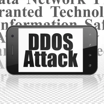 Security concept: Smartphone with DDOS Attack on display Stock Illustration