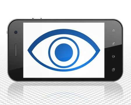 Security concept: Smartphone with Eye on display Ilustração Stock