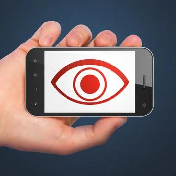 Security concept: smartphone with Eye. 스톡 일러스트