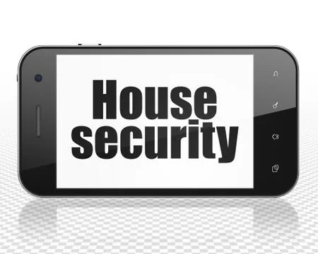 Security concept: Smartphone with House Security on display Illustrazione stock