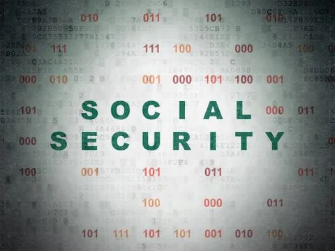Security concept: Social Security on Digital Data Paper background Illustrazione stock