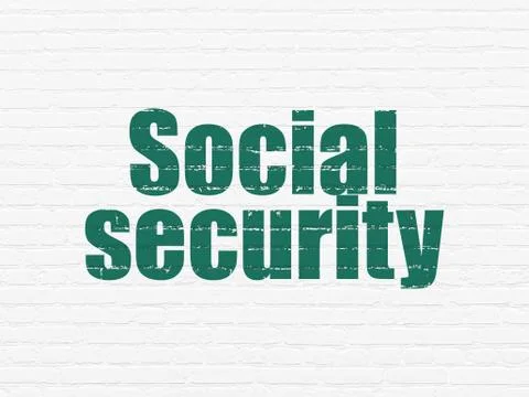 Security concept: Social Security on wall background イラスト素材