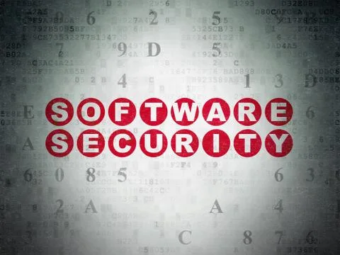 Security concept: Software Security on Digital Paper background 스톡 일러스트
