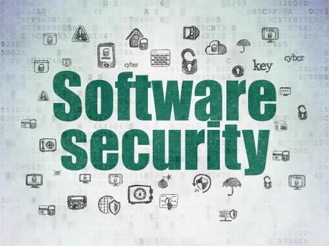 Security concept: Software Security on Digital Data Paper background Stock-Illustration