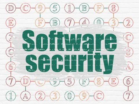 Security concept: Software Security on wall background イラスト素材
