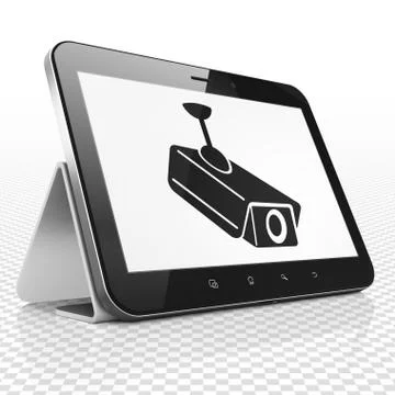 Security concept: Tablet Computer with Cctv Camera on display Stock Illustration