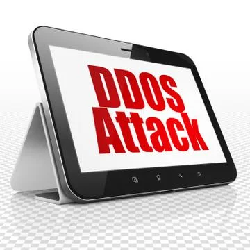 Security concept: Tablet Computer with DDOS Attack on display Stock Illustration