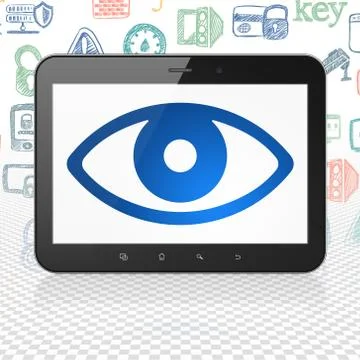 Security concept: Tablet Computer with Eye on display Stock Illustration