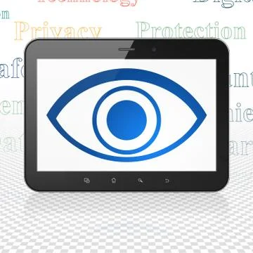 Security concept: Tablet Computer with Eye on display イラスト素材