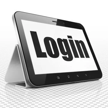 Security concept: Tablet Computer with Login on display Stock Illustration