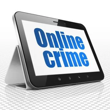 Security concept: Tablet Computer with Online Crime on display Stock Illustration