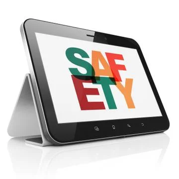 Security concept: Tablet Computer with Safety on  display Stock Illustration