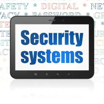 Security concept: Tablet Computer with Security Systems on display Ilustração Stock